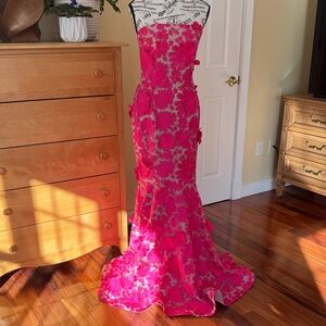 Helsi Jessica Floral Embroidered Gown Pink Wedding Guest Size XS